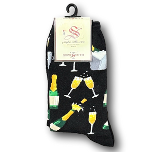 3/$15 Champagne Toast Funny Novelty Crew Socks - NWT